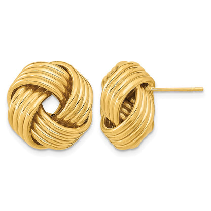 Polished Love Knot Post Earrings - 17mm
