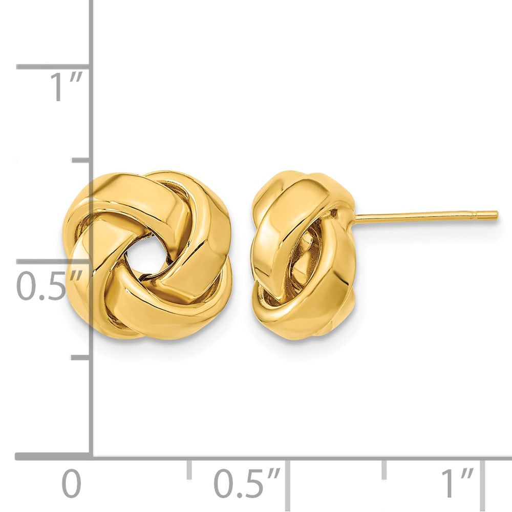 Polished Love Knot Post Earrings - 12mm