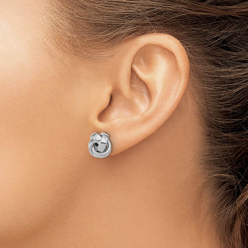 Polished Love Knot Post Earrings - 12mm