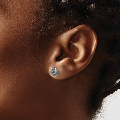 Satin Finish D/C Rose Post Earrings - 7mm