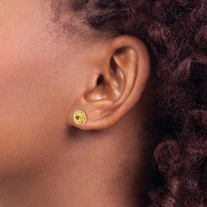 Polished Love Knot Post Earrings - 9mm
