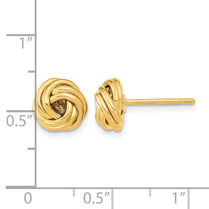 Polished Love Knot Post Earrings - 9mm