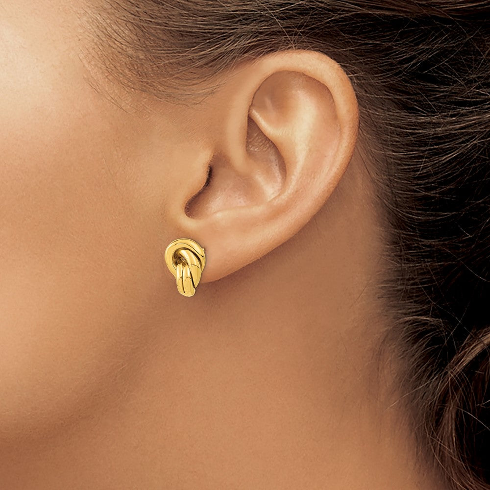 Polished Love Knot Hollow Post Earrings