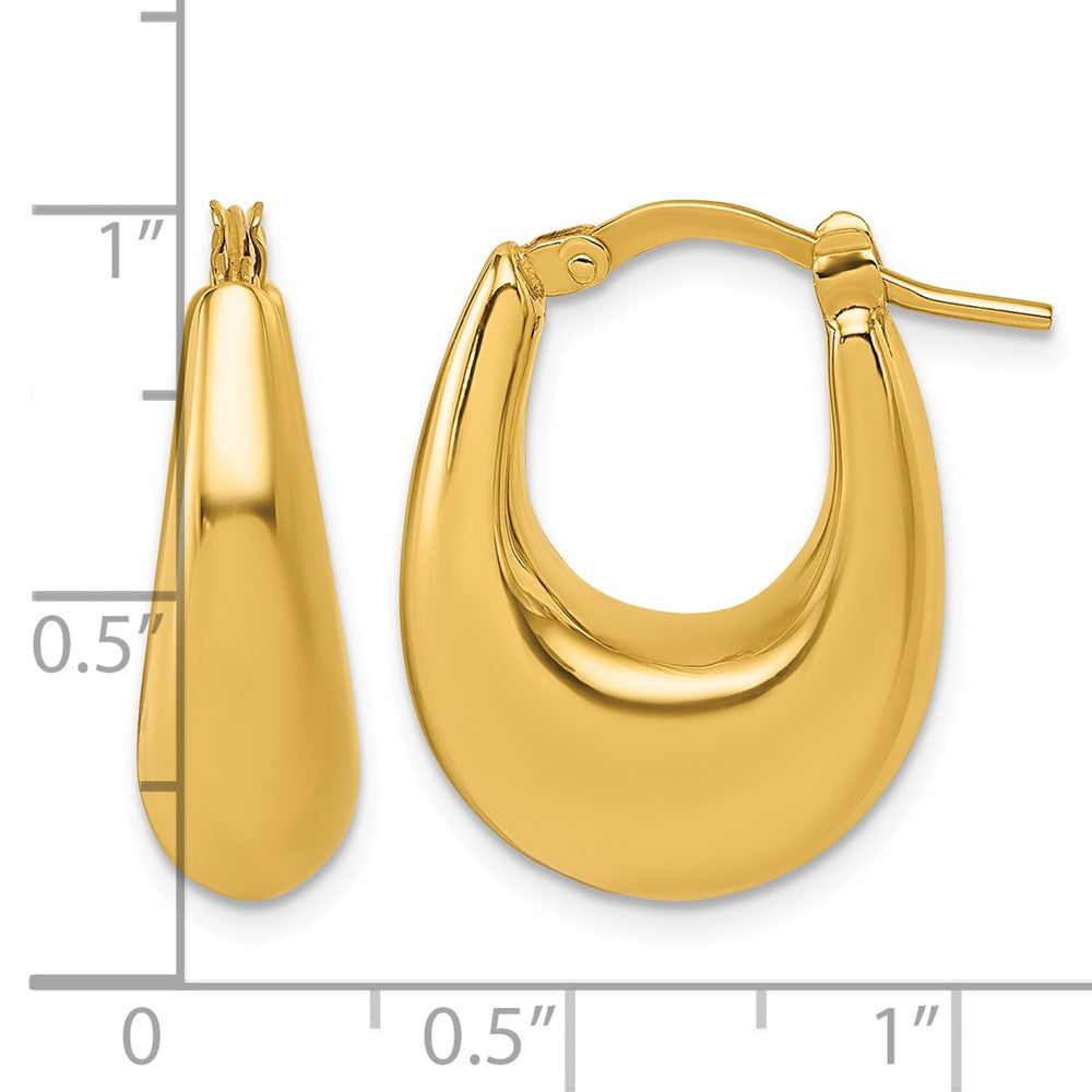 Polished Puffed Oval Hoop earrings