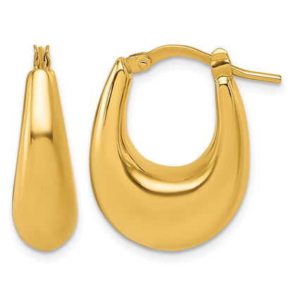 Polished Puffed Oval Hoop earrings
