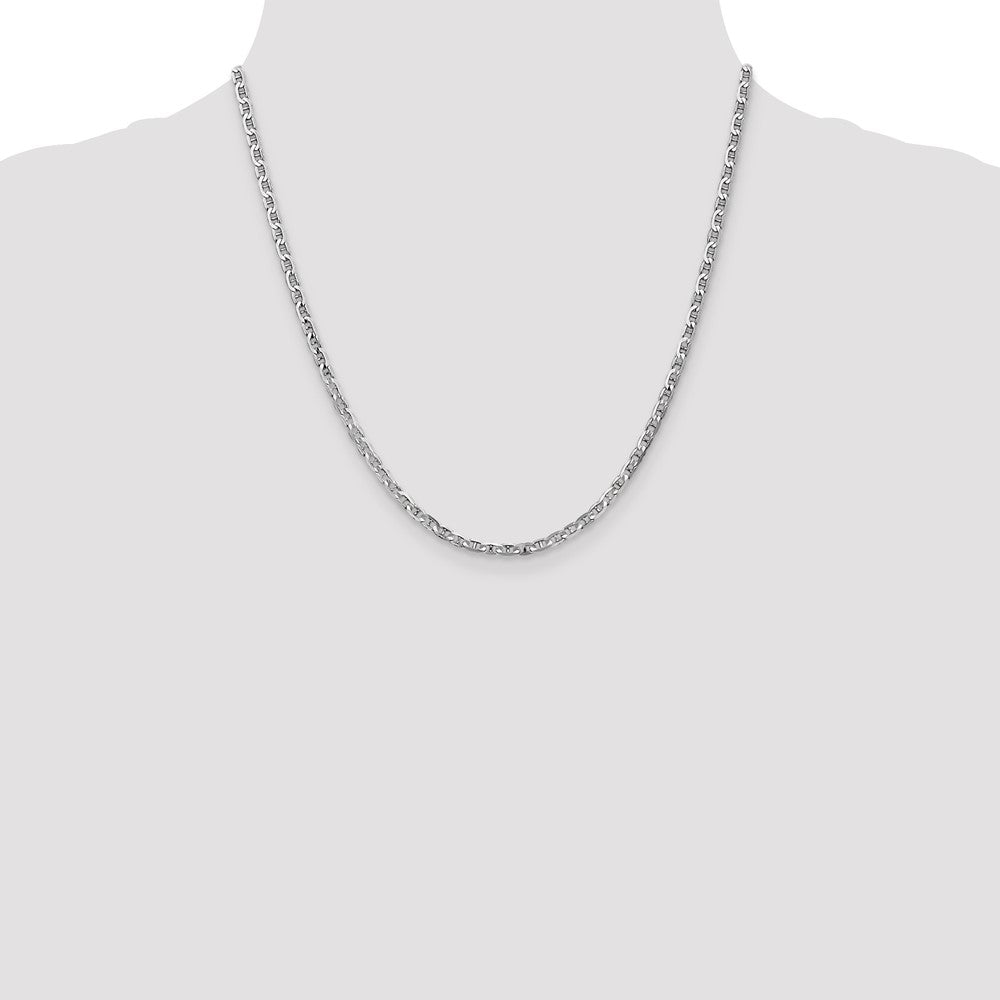 3mm Concave Anchor Chain - White Gold