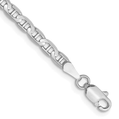3mm Concave Anchor Chain - White Gold