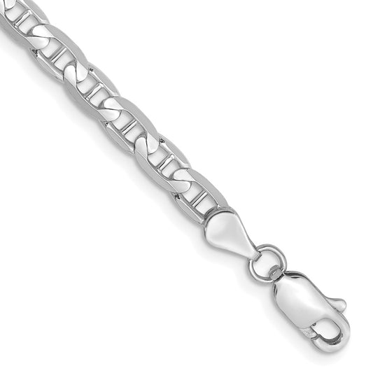 3.75mm Concave Anchor Chain - White Gold