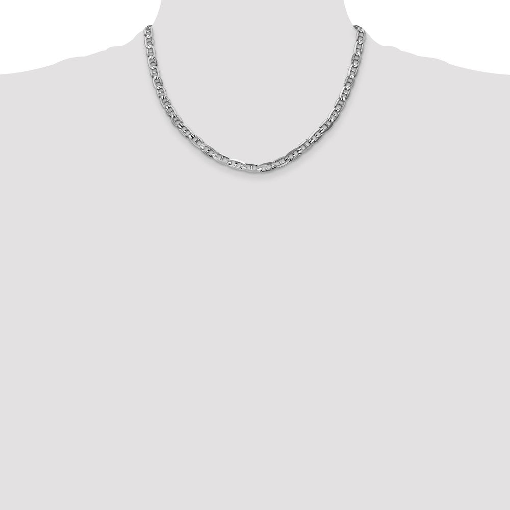 5.25mm Concave Anchor Chain - White Gold