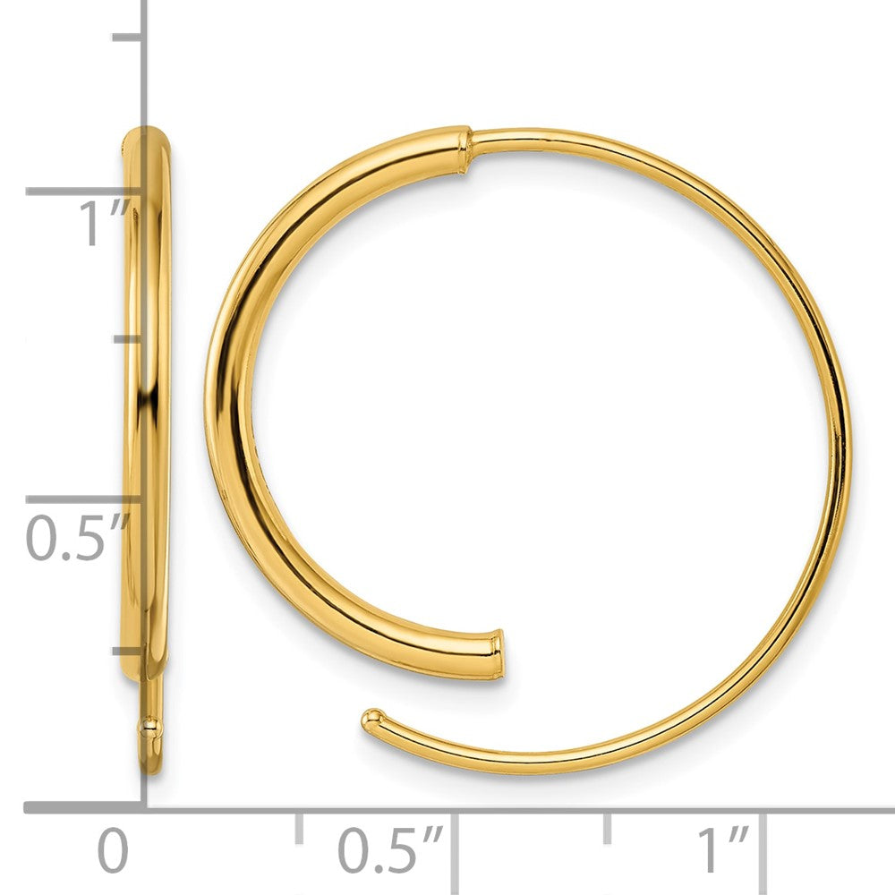 Polished Threader Earrings - 28mm