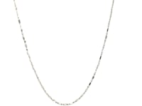 14k White Gold Diamond-Cut Bead Chain (0.90 mm) - 9654