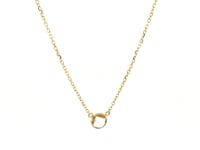 14k 17 inch Necklace with Round White Topaz