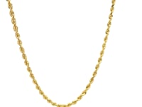2.25 mm 14K Yellow Gold Solid Diamond Cut Rope Chain