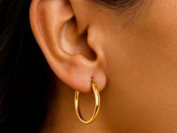 Small Wedding Hoops in 14K Yellow Gold