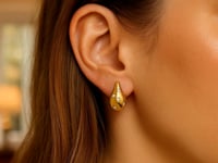14K Yellow Gold Diamond Raindrop Earrings