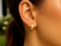 14k Two-Tone Gold Reversible Snuggable Style Earrings