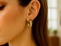 14k Yellow Gold Crossover Hoops