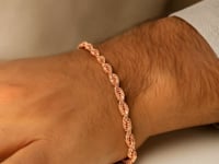 14k Solid Diamond Cut Rope Bracelet (4.00 mm)