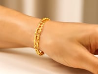 14k Solid Double Link Charm Bracelet (5.00 mm)