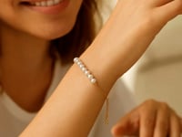 14k Adjustable Friendship Bracelet with Pearls (5.00 mm)