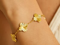 14K Yellow Gold Clover Bracelet