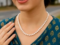 14k Necklace with White Freshwater Cultured Pearls (6.0mm to 6.5mm)