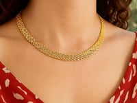14k Yellow Gold Flexible Panther 9.0mm Line Necklace