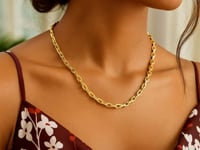 14k Yellow Gold Paperclip Chain Necklace (4.20 mm)