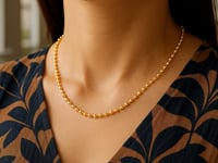 Moon Cut Bead Chain in 14k
