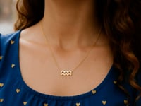 14K Yellow Gold Aquarius Necklace