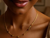 14K Yellow Gold Adjustable Heart Link Necklace