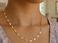 14K Yellow Gold Polished Diamond Motif Chain (3.00 mm)