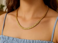 14k Yellow Gold Braided Herringbone Chain (3.20 mm)