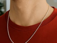 14K White Gold Solid Diamond Cut Rope Chain (1.40 mm) - 0924