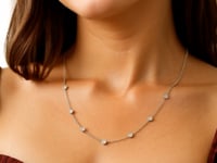 14K White Gold Diamonds by the Yard Necklace