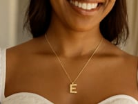 14K Yellow Gold Helium Initial E Pendant