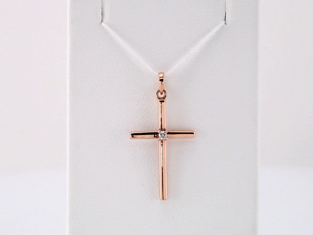 Natural Diamond Birthstone Cross Pendant