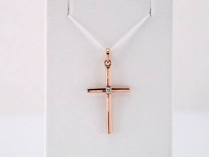Natural Diamond Birthstone Cross Pendant