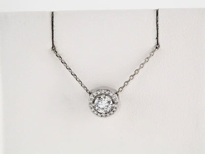 Natural Diamond Halo-Style Necklace or Pendant