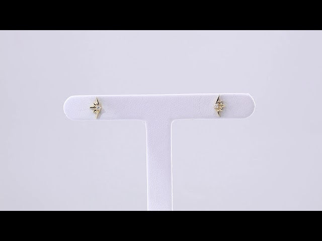 Natural Diamond Accented Starburst Earrings