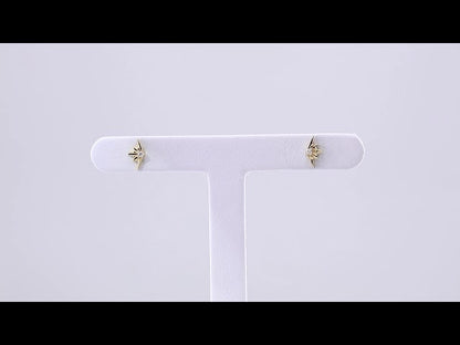 Natural Diamond Accented Starburst Earrings