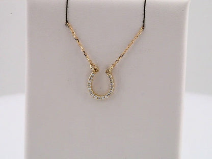 Natural Diamond Horseshoe Necklace