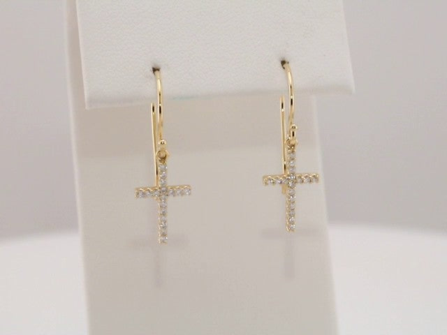 Natural Diamond Petite Cross Earrings
